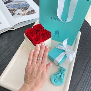 Tiffany T Square Ring in White Gold sz 7 $2,100 NEW